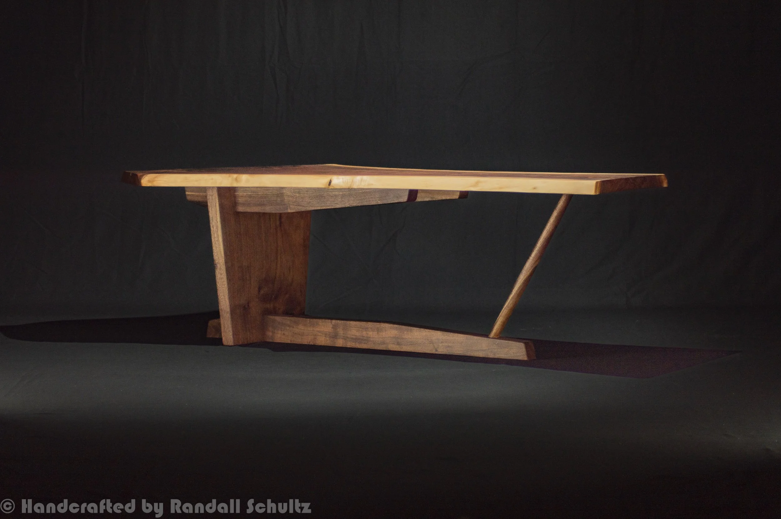 Mid Century George Nakashima Inspired Natural Live Edge Walnut